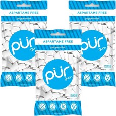 퍼검 아스파탐 프리 페퍼민트, 77g, 3개