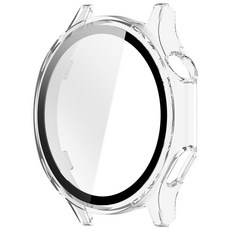 PC+鋼化玻璃一體錶殼 適用於 Oppo Watch X3 OnePlus Watch 4 手錶透明硬殼, 透明白, 1個