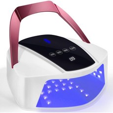 96W 충전식 손톱용 UV 라이트 - 휴대용 손잡이가 있는 무선 LED 램프 자동 적외선 센서 4 타이머 젤 폴리쉬용 전문 경화 도구흰색