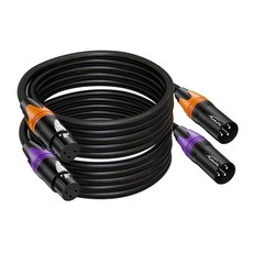 AuxLink XLR 케이블 남녀 50피트 2팩 마이크 골드 플레이트 3핀 무대 조명 스피커 시스템 등과 호환되는, 100피트