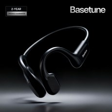 [2년 무상보증] 베이스튠 복스 골전도 이어폰 오픈형 생활방수 블루투스 러닝 자전거 Basetune Vox, 블랙, 베이스튠 복스 1개