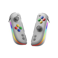 무선 홀 센서 게임패드 호환 닌텐도 스위치 조이콘 게임 컨트롤러 RGB 조이스틱, 그레이, 1개, JOY05