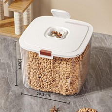 家用貓糧儲存桶 真空儲糧桶 飼料密封桶 寵物飼料桶, 1個, 9.5L（糧約5-6斤）黑金灰,單手彈蓋設計