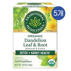 트레디셔널 매디시널 단델리온 리프 앤 루트 허브티 티백 Traditional Medicinals Dandelion Leaf and Root Tea, 1.75g, 16개입, 5개