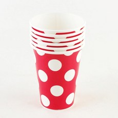 24번 종이컵 7온스 6입 [빅도트 레드]