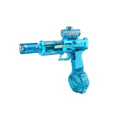 電動水槍 自動水槍 兒童玩具水槍 電動連發 大容量冰爆水槍 充電式兒童禮物 生日禮物, 高灰藍, 1個