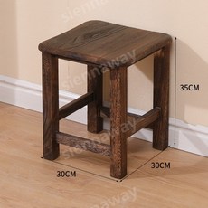 낮은 수납 스툴 원목 미니의자 수납형 통나무 가정용 스톨 화장대 식탁 보조, 무거운 화상 30x30x35 서랍 없음, 1개