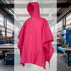 다회용우의 핑크 프리사이즈 판초형EVA 1EA 작업용 낚시 우비 캠핑 공장 환경미화용