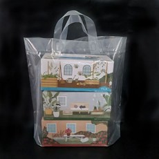 PE 투명 손잡이 루프 봉투 쇼핑 60x50+5cm(10장)ssnn12170514ii_wdwd, 60x50+4cm