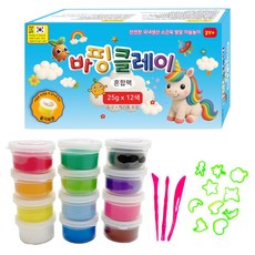 바핑클레이 혼합팩 25g 12색(300g) 도구 틀 포함, 1개