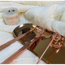 專業不鏽鋼滅燭器三件套組：無煙滅燭罩、燭芯剪、挑芯勾，香氛蠟燭工具組，交換禮物首選, 1個, 鈴鐺滅燭罩（玫瑰金）