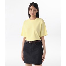 매장정품 무신사스탠다드우먼 MUSINSA STANDARD WOMAN 우먼즈 릴렉스 핏 크루 넥 반팔 티셔츠 [레몬] MWJTS0Z03-LN 541353