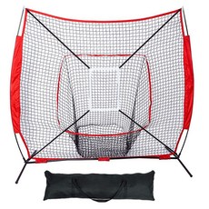 棒球網 打擊網 棒球壘球訓練網 便攜式訓練器 戶外款 折叠式 易安裝 棒球打擊網擋網訓練網平面壘球網軟硬式棒球投手投球好, 英尺棒球網+方形目標框 2.1x2.1米, 1個