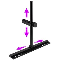 상하좌우 이동식 그래픽카드 지지대 GPU 서포트 쿨링팬 고정, 블랙, 1개