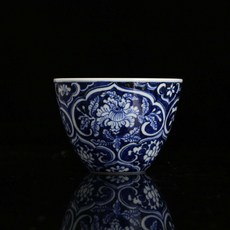 景德鎮青花花卉紋主人杯 純手工繪製, 商品主圖, 1個