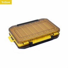 쭈꾸미 낚시 1pc 양면 태클 상자 14 셀 가짜 미끼 보관 케이스 도구 액세서리 02 녹색 1개, 노란색 × 1개