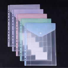 A4 클리어파일 세로형 5종세트 파스텔 파일케이스 서류정리 화일, 1개, 5컬러