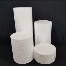 [제이글로벌]원기둥 원통 스티로폼 지름 12cm 높이 옵션선택 모형케이크 케이크만들기 셀프돌상 셀프백일상 보자기공예 케이크 diy 기타 공예, 7cm