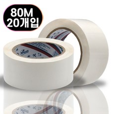 삼한 컬러테이프 흰색 OPP 박스테이프 80m, 20개