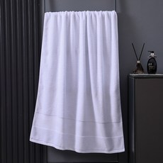 純棉酒店浴巾 吸水厚實洗澡裹巾 70*140cm, 典雅白, 1個