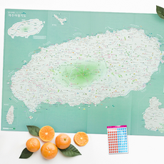 국산 제주 여행지도 방수 휴대용 포켓 우리나라 관광 트래킹 지도, 단품