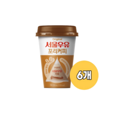 서울우유 포리커피 삼각포리 컵커피우유, 6개, 200ml