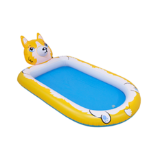 可愛藍色虎鯨造型充氣泳圈，兒童游泳圈，安全無毒材質，輕巧易攜帶，夏日玩水必備, 小狗, 1個