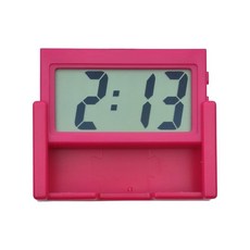 소형 디지털 시계 휴대용 여행 교실 침실 욕실 유리 자동차 오토바이 대시보드 미니 시계 배터리 작동 자체 접착제1 블랙 217414, 1, 레드