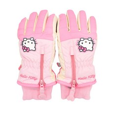 Hello Kitty 兒童手套 滑雪 雪板 幼兒 兒童 幼童 女童 小學生 防寒 生活防水 滑雪板 雪橇 鋪棉 冬季 五指手套