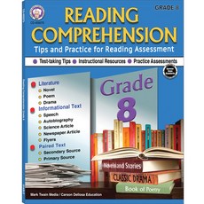 (영문도서) Reading Comprehension Grade 8 Paperback, Mark Twain Media, English, 9781622238675