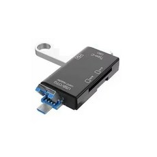 USB OTG 讀卡機, 黑色, 1個, 六合一讀卡機