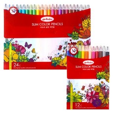 아도르 슬림 색연필 세트 채색도구 미술세트 색칠도구 선물세트, 12색