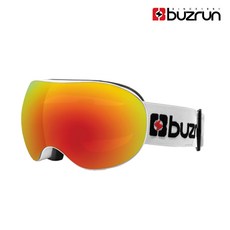 버즈런 스키 스노우 성인용 고글 BZ-46000, 화이트레드, 1개
