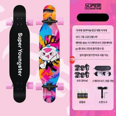 리틀 챔피언 스케이트보드 초보자 프로 롱보드 댄스 브러시 거리 플랫 꽃 도로 롱보드 보드 크루징 입문용 전동 댄싱 다운힐 롱보드 트릭 장거리 안정감 남성용 여성용 청소년, 1개, 9_A9
