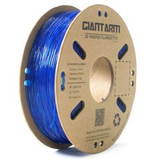 자이언트암 페트지 필라멘트 1.75 3D 프린터 2KG 인성 치수 정확도 +/-0.02mm 진공 패키지(화이트+화이트), 0.5kg Transparent Blue Tpu