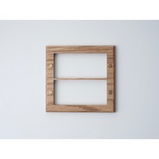 Switchpapa 開關插座紅橡木星光直上二聯框, 1個, 金色一字螺絲