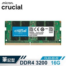 Micron Crucial DDR4 3200 16G 筆記型記憶體, 1個, NB-DDR4