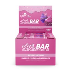 Obvi 高蛋白能量棒 生日杯子蛋糕風味, 12件, 60克