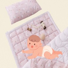 어린이집 낮잠이불세트 순면 유아 이불세트 패드 일체형 여름용 차렵이불 아기이불, 인디핑크