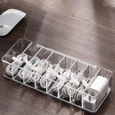 아크릴 투명 멀티 사무실 가정 수납함 충전선 USB 다