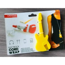 小羊生活市集 吉他造型耳機收納器 矽膠便攜纏繞器 創意捲線器, 黃色, 1個