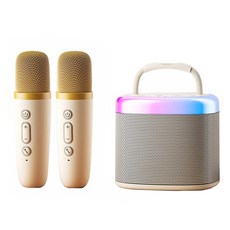 大聲公 巧咪型無線多功能行動音箱 雙手持麥克風組 無線喇叭 台灣現貨, 月幻米