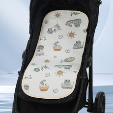 Playkids 嬰兒車冰絲涼席，太陽帆船圖案，通用型, 方形式 - 太陽帆船推車冰絲涼蓆 通用均碼, 1套