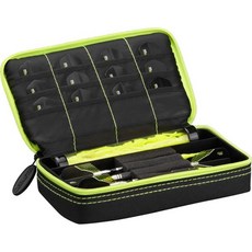 Casemaster소프트 및 스틸 팁 다트를 위한 케이스 마스터 플라즈마 다트 3개의 담을 수 있으며 비행 샤프트 개인 물품을 내장 저장 튜브 포켓이 특징입니다, Yellow Trim, 1개, Yellow Trim