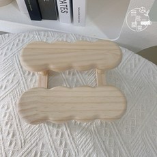 無聊靜靜 雲朵木質階梯架 眼鏡公仔多功能展示收納架 二層置物架