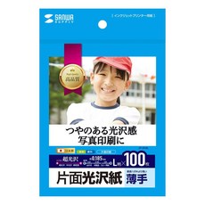 산와 서플라이 잉크젯용 편면 광택지 L판 사이즈 100장들이 KR-EK8L