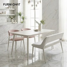 코지 포세린 세라믹 무광 2~6인용 식탁세트, 화이트 무광 1800 벤치세트(3인 벤치1+의자3)