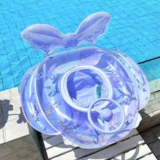 튜브 유니콘 플라맹고 대형 휴대용 수영장 바닷가 스위밍 링, 1개, 핸들 앉는 링 - 인어 스타리 블루 0-6세