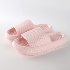 厚底踩屎感涼拖鞋女夏新款EVA 情侶家居靜音浴室洗澡男拖粉紅色38-39, 1個, 粉紅色