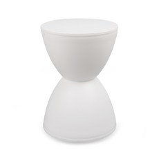 포블리스 폰스툴 모래시계 장구의자, 왁스화이트, 1개